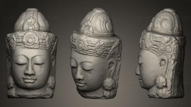 Indian sculptures Stone Buddha Head 3d model